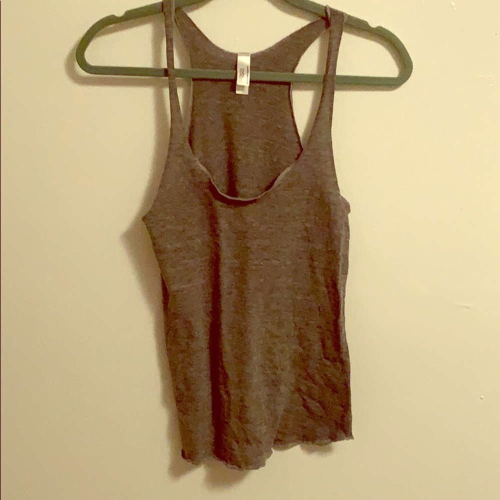 Gray American apparel racer back tank top